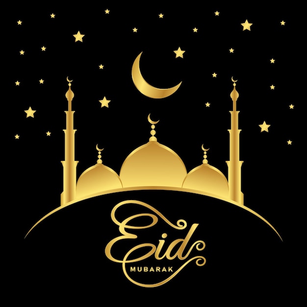 Eid Mubarak luxury card and social media post design