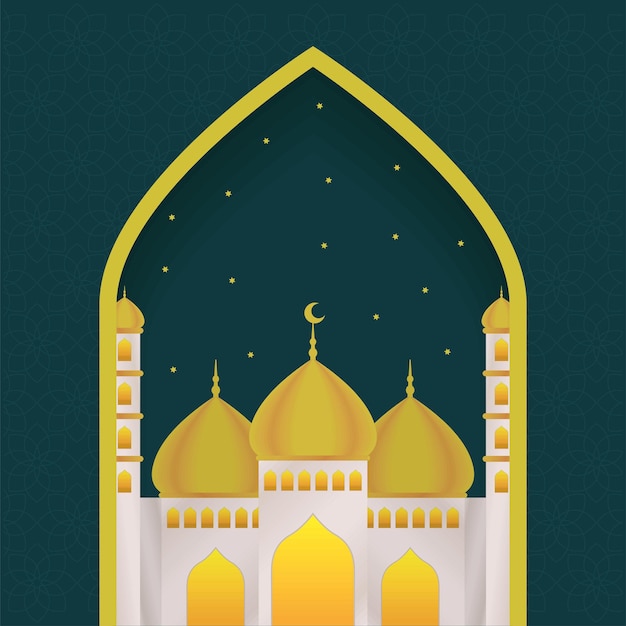 Vector eid mubarak mosque