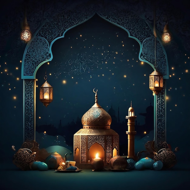 Eid Mubarak nacht achtergrond