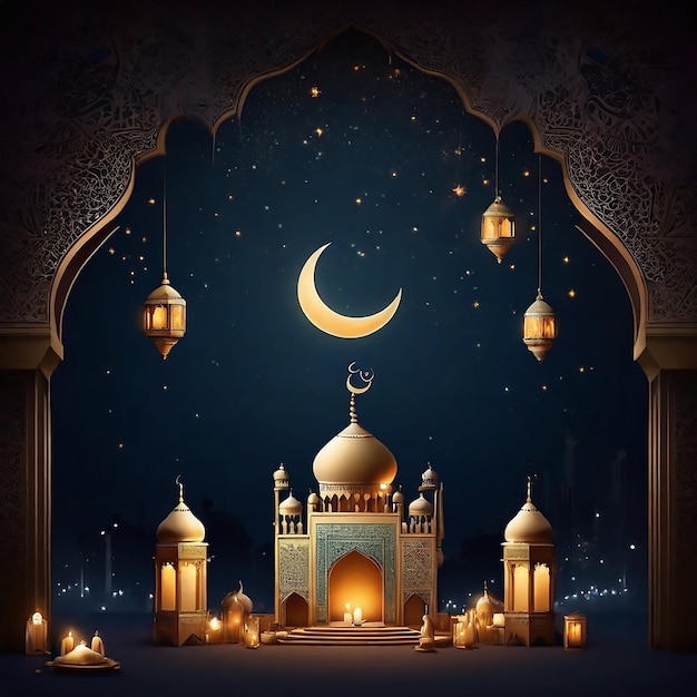 Eid Mubarak nacht achtergrond