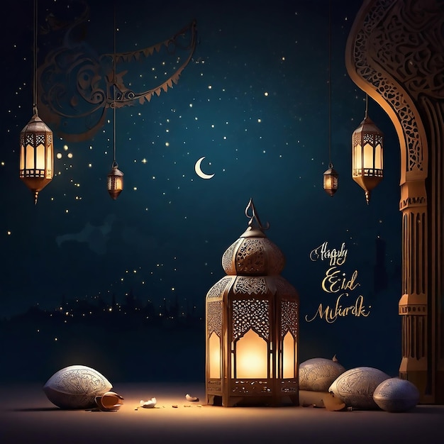 Eid Mubarak nacht achtergrond