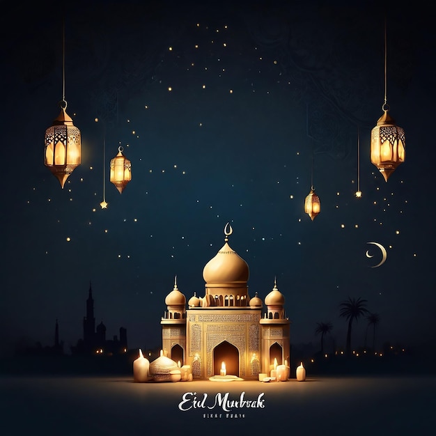 Eid Mubarak night background