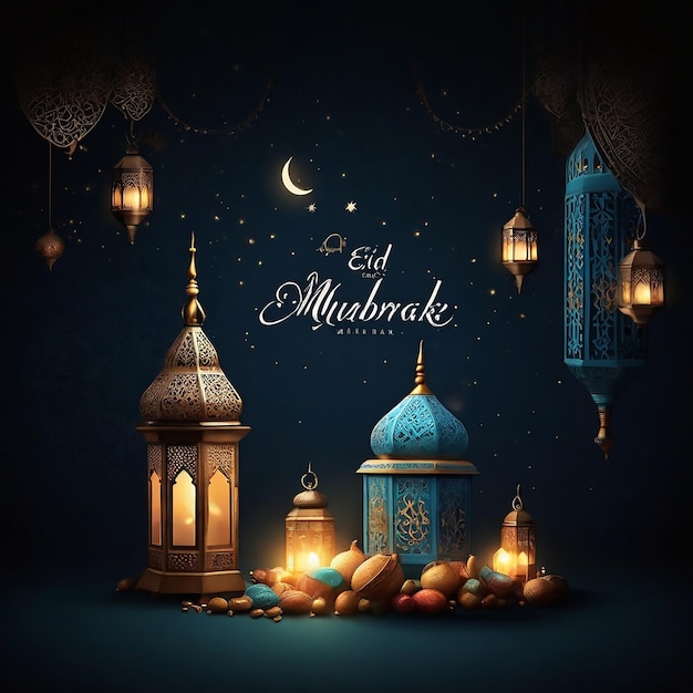 Eid Mubarak night background