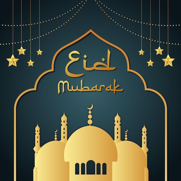 Eid mubarak postsjabloon voor sociale media