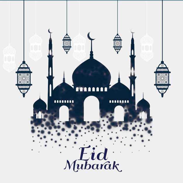 Vector eid mubarak ramadan kareem celebration template