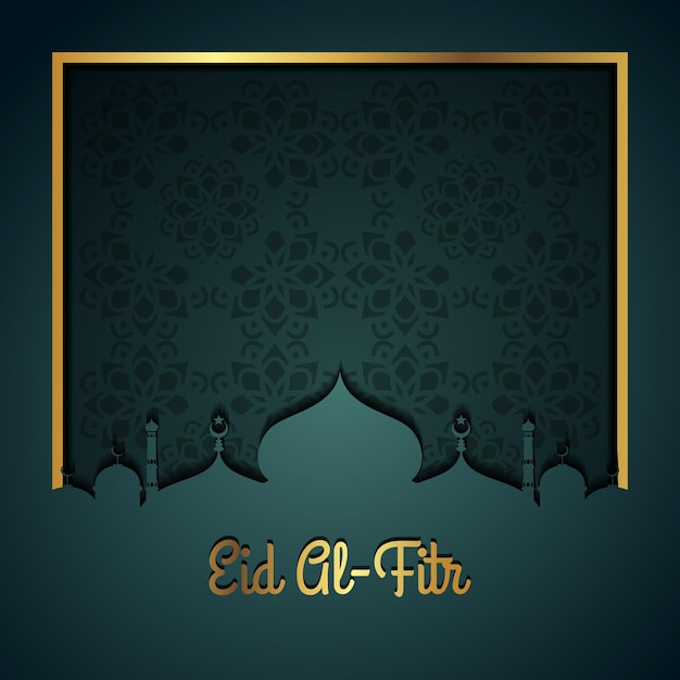 Eid mubarak realistic background with golden effect