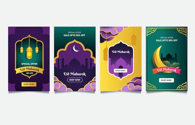 Eid mubarak sale card set