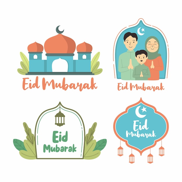 Eid mubarak schattig ontwerpelement