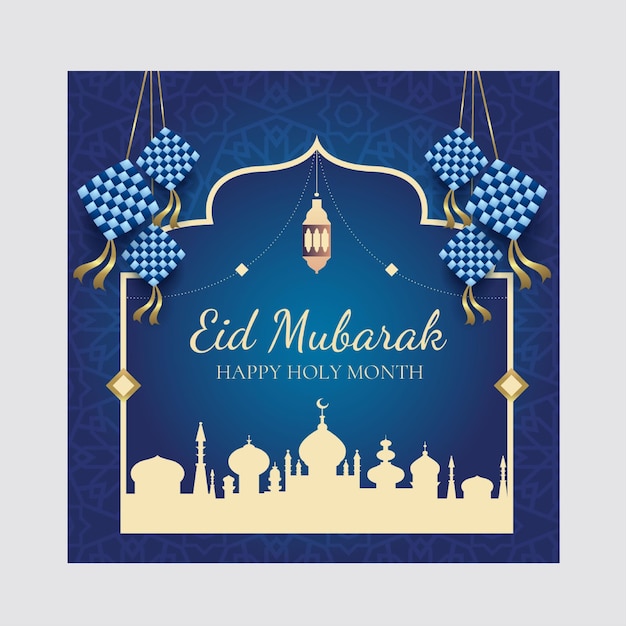 Eid Mubarak social media instagram post design template