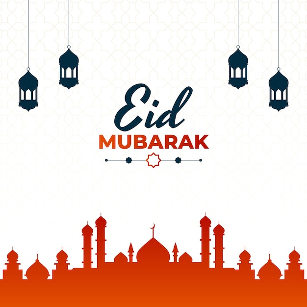Eid mubarak social media post design template
