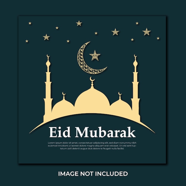 벡터 eid mubarak 소셜 미디어 포스트 디자인