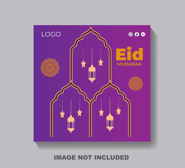 Vector eid mubarak social media post template design