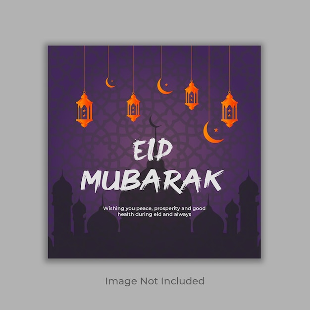 Eid mubarak social media post template