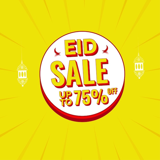 Eid mubarak social media sale post vector illustration