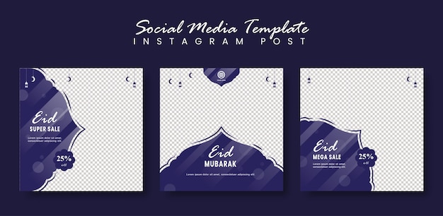 Vector eid mubarak social media template post