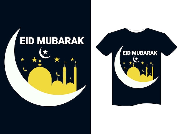 Vettore di concetto di design della maglietta di eid mubarak