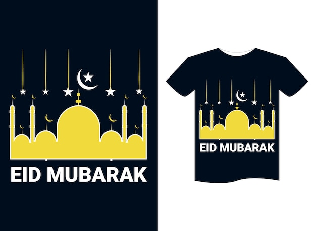 Eid Mubarak T shirt design vector file