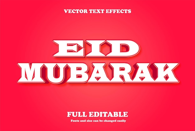 Eid Mubarak teksteffect gradiënt kleurrijke verlichting ontwerpsjabloon premium vector