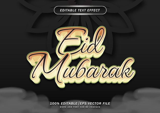 Vector eid mubarak text editable effect