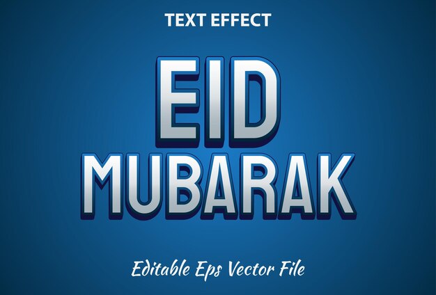 Eid mubarak text effect editable blue color