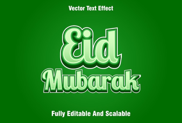 Eid mubarak text effect editable with green color