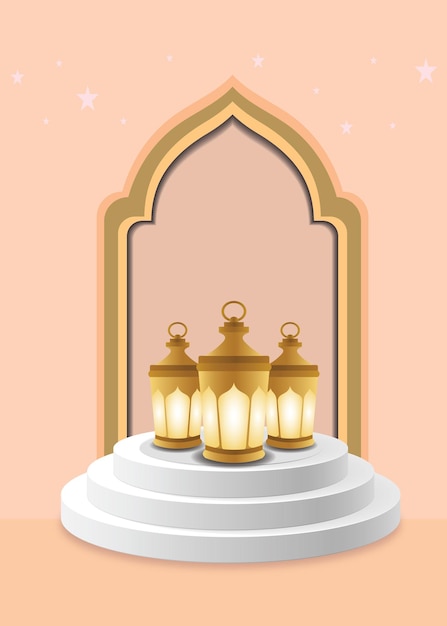 Eid mubarak vector design islamic background with elements