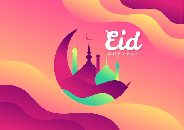 Vector eid mubarak verloop achtergrond