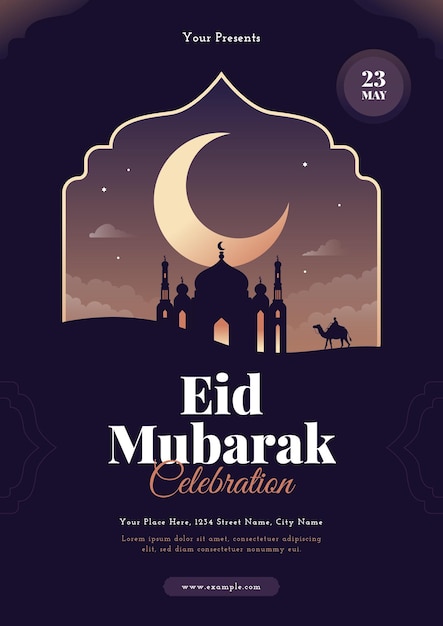 Eid mubarak viering flyer