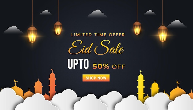 Banner del modello web di eid mubarak