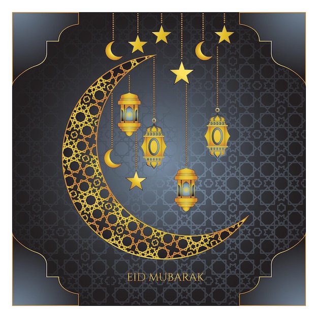 eid mubarak wenskaart sjabloonontwerp