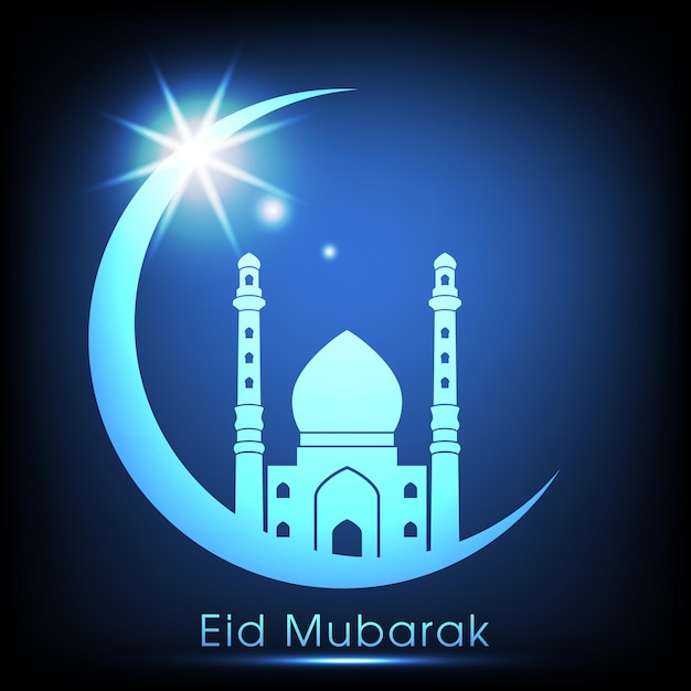 Vector eid mubarak-wenskaart voor de viering van het festival van de moslimgemeenschap