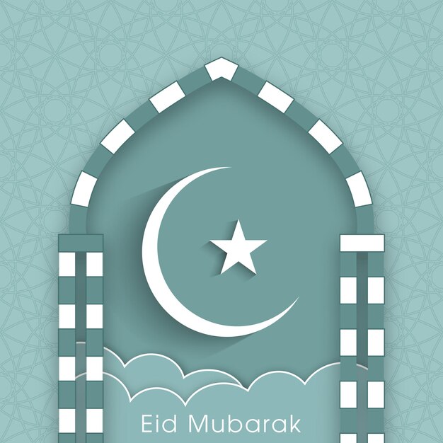 Eid mubarak-wenskaart voor de viering van het festival van de moslimgemeenschap