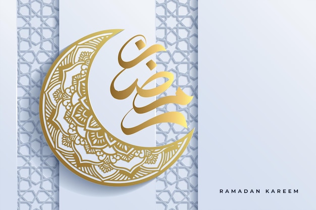 Eid mubarok greeting card with islamic ornament vector illustration