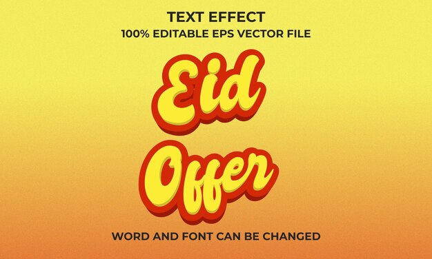 Eid Offer 3d text Effect Style Editable 3D Text Effect With Eid Offer Text Concept 3D Eid Offer