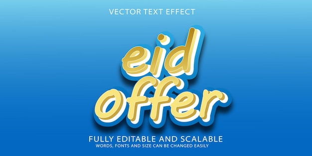 Vector eid offer text effect