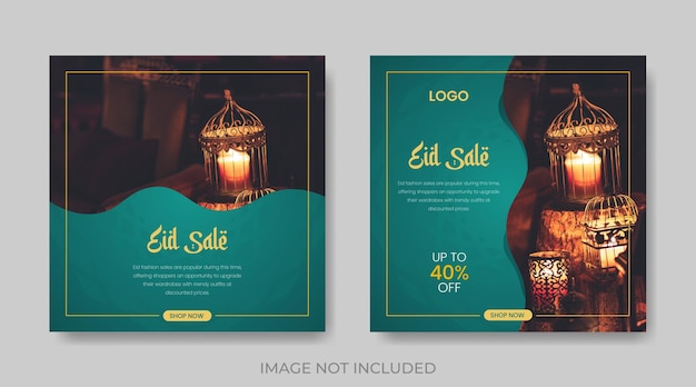 Vector eid sale banner and social media post template