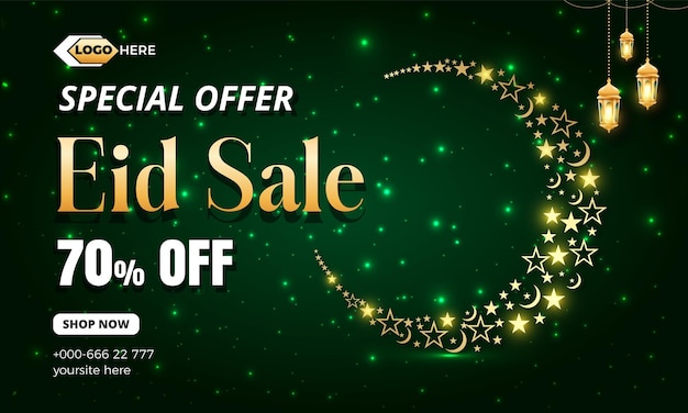 Eid sale banner template design