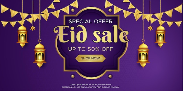 Eid 판매 배너 템플릿