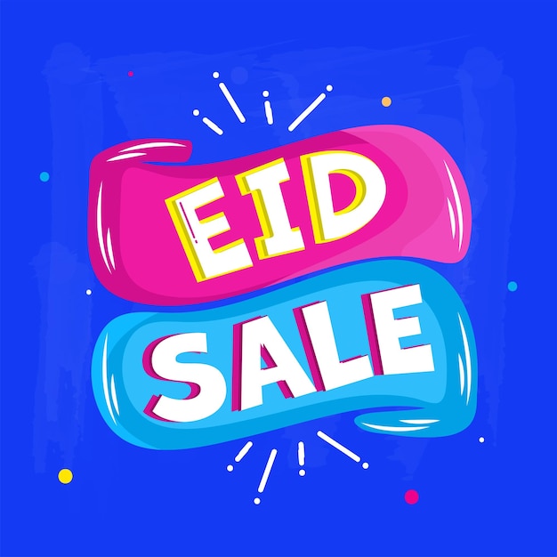 Eid vendita nastro carattere su sfondo blu per la pubblicità