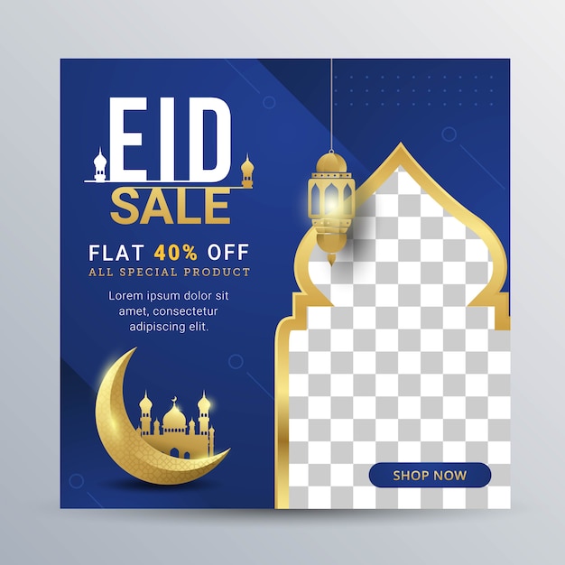 Eid sale social media banner post template