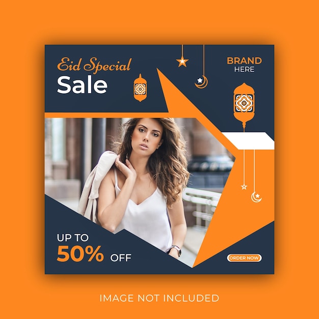 Eid special fashion sale social media post template