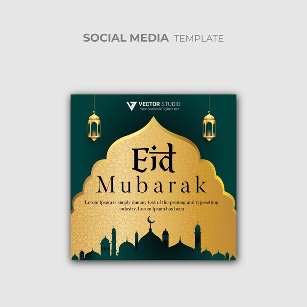 eid special social media instagram post and web banner template