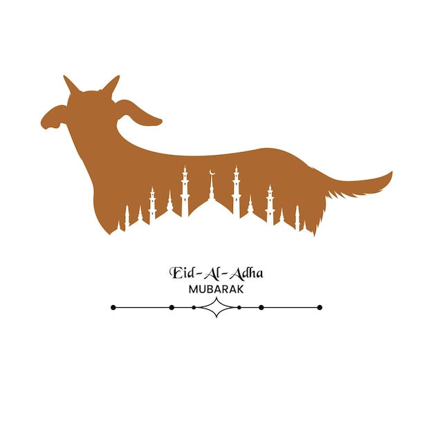 Eid ul adha greeting with goat and mosque bakrid mubarak template 08