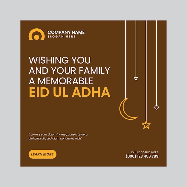 Eid Ul Adha Modern en eenvoudig postontwerp