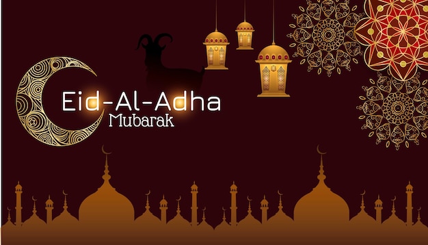 Eid ul adha mubarak sjabloon voor social media poster en banner