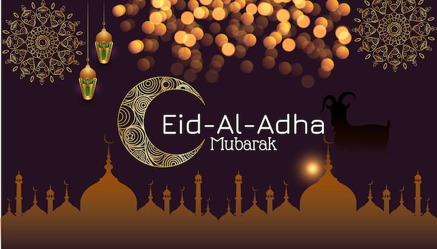 Vector eid ul adha mubarak template for social media poster and banner