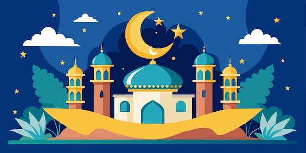 Eid ul Fitr 城堡的旗<unk>為社交媒體帖子插圖