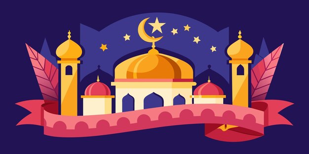 Eid ul Fitr 城堡的旗<unk>為社交媒體帖子插圖