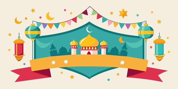 Eid ul Fitr Castle Banner for Social Media Post Illustration