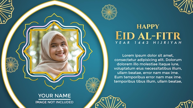 eid ul fitr theme banner and greeting card template